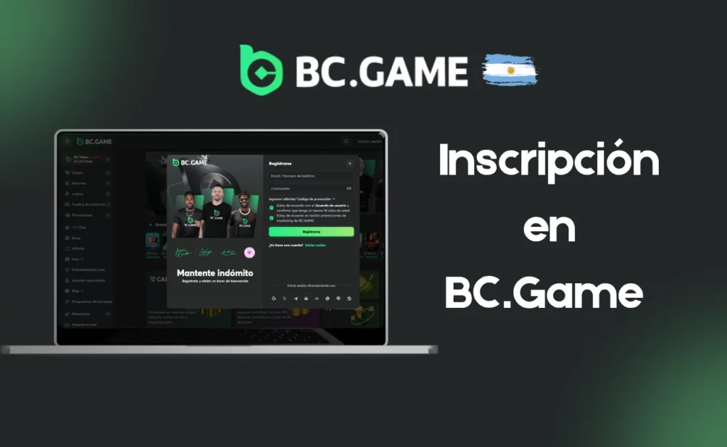 Inscripción en BC.Game Argentina